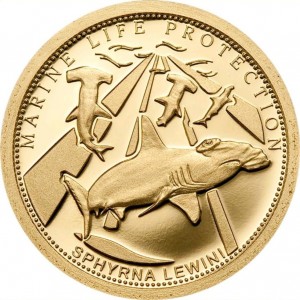 Реверс монеты Палау, 1 доллар, 2010, Бронзовая акула-молот