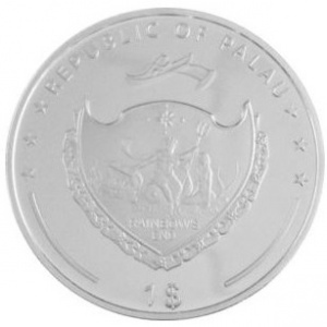 Аверс монеты Палау, 1 доллар, 2010, 100 лет со дня рождения Матери Терезы. 1997 смерть в Калькутте