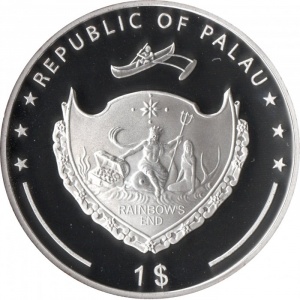 Аверс монеты Палау, 1 доллар, 2011, Папа Иоанн Павел II - Смерть папы, 2 апреля 2005