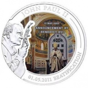 Реверс монеты Палау, 1 доллар, 2011, Папа Иоанн Павел II - Заявление Папы Бенедикта XVI