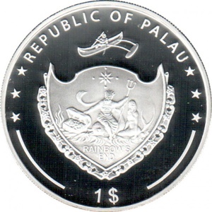 Аверс монеты Палау, 1 доллар, 2011, Папа Иоанн Павел II - Первое посещение Папой лютеранской церкви