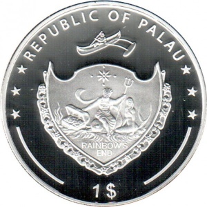Аверс монеты Палау, 1 доллар, 2011, Папа Иоанн Павел II - Визит Папы в Румынию 1999