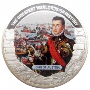Реверс монеты Палау, 1 доллар, 2014, Хуан Австрийский