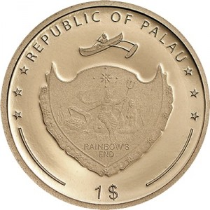 Аверс монеты Палау, 1 доллар, 2015, Египетские символы - Уаджет