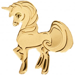 Реверс монеты Палау, 1 доллар, 2018, Золотой милый единорог