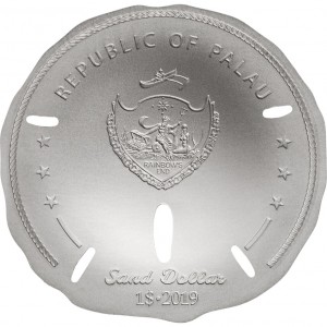 Аверс монеты Палау, 1 доллар, 2019, Песчаный доллар