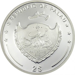 Аверс монеты Палау, 2 доллара, 2010, Мир насекомых - Пустынная саранча
