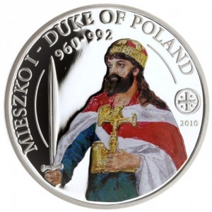 Реверс монеты Палау, 2 доллара, 2010, Мешко I - Польский князь