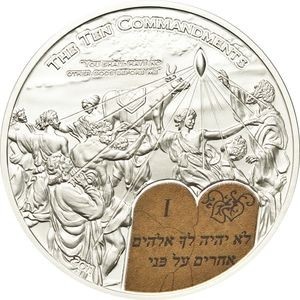 Реверс монеты Палау, 2 доллара, 2011, Библейские истории - 1-я заповедь