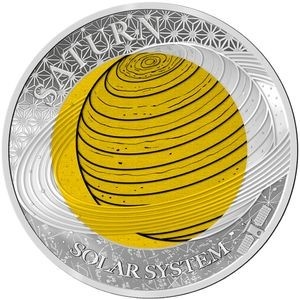 Реверс монеты Палау, 2 доллара, 2017, Солнечная система - Сатурн