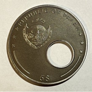 Аверс монеты Палау, 5 долларов, 2008, 400 лет телескопу /Хаббл/