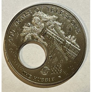 Реверс монеты Палау, 5 долларов, 2008, 400 лет телескопу /Хаббл/