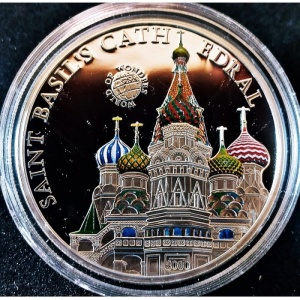 Реверс монеты Палау, 5 долларов, 2010, Храм Василия Блаженного