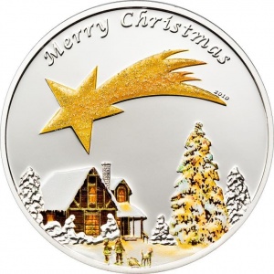 Реверс монеты Палау, 5 долларов, 2010, Счастливого Рождества