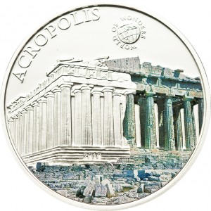 Реверс монеты Палау, 5 долларов, 2010, Афинский Акрополь