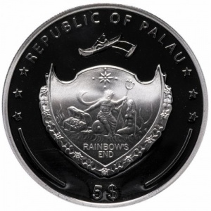 Аверс монеты Палау, 5 долларов, 2010, Эйфелева башня