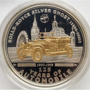 Реверс монеты Палау, 5 долларов, 2011, 125 лет автомобилю - Rolls-Royce Silver Ghost (1906 - 1925)