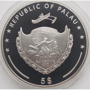 Аверс монеты Палау, 5 долларов, 2011, 125 лет автомобилю - "Панар-Левассор", модель P2D (1890 - 1896)