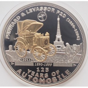 Реверс монеты Палау, 5 долларов, 2011, 125 лет автомобилю - "Панар-Левассор", модель P2D (1890 - 1896)