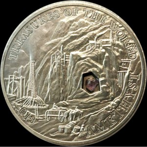 Реверс монеты Палау, 5 долларов, 2013, Сокровища мира - Аметист