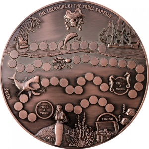 Реверс монеты Палау, 5 долларов, 2015, Охота за сокровищами
