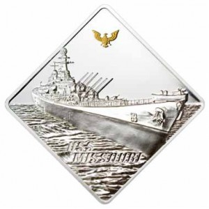 Реверс монеты Палау, 10 долларов, 2008, Самые большие линкоры - USS Missouri
