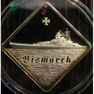 Реверс монеты Палау, 10 долларов, 2009, Самые большие линкоры - Bismarck