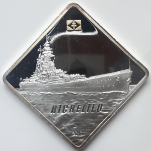 Реверс монеты Палау, 10 долларов, 2010, Самые большие линкоры - Richelieu