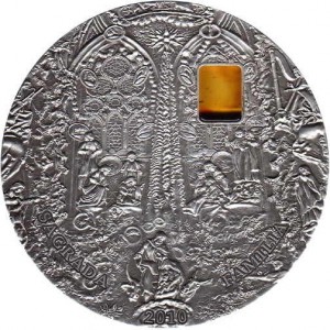 Реверс монеты Палау, 10 долларов, 2010, Минералогическое искусство - Храм Святого Семейства