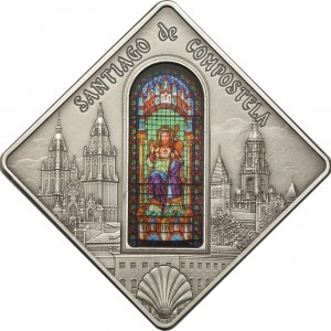Реверс монеты Палау, 10 долларов, 2011, Священное искусство - Сантьяго-де-Компостела