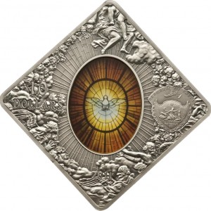 Аверс монеты Палау, 10 долларов, 2011, Священное искусство - Базилика Святого Петра