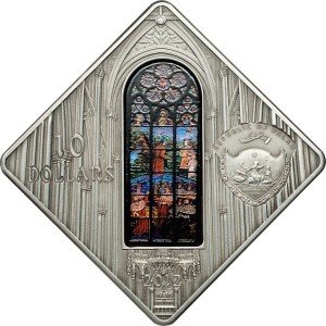 Аверс монеты Палау, 10 долларов, 2012, Священное искусство - Церковь Обета, Вена, Австрия