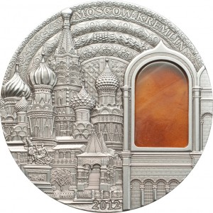 Реверс монеты Палау, 10 долларов, 2012, Московский кремль - янтарь