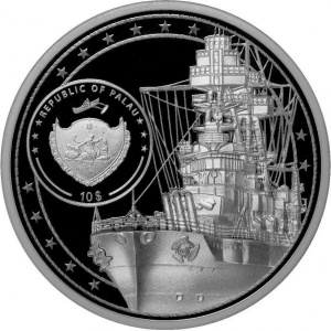 Аверс монеты Палау, 10 долларов, 2021, Помните Перл-Харбор - USS Arizona