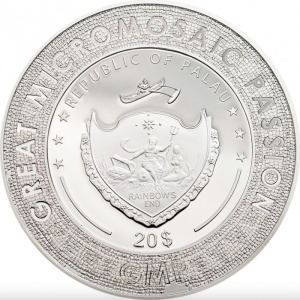 Аверс монеты Палау, 20 долларов, 2017, Рождение Венеры