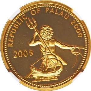 Аверс монеты Палау, 200 долларов, 2000, Кораблекрушение