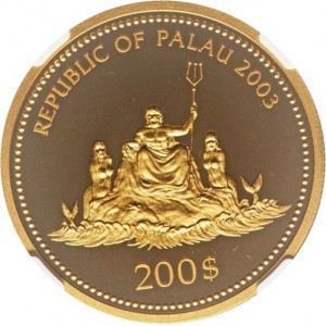 Аверс монеты Палау, 200 долларов, 2003, Оранжевый краб