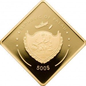 Аверс монеты Палау, 500 долларов, 2009, Самые большие линкоры - Bismarck