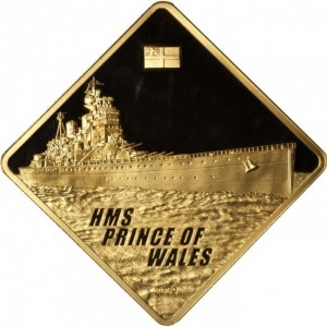 Реверс монеты Палау, 500 долларов, 2009, Самые большие линкоры - HMS Prince of Wales