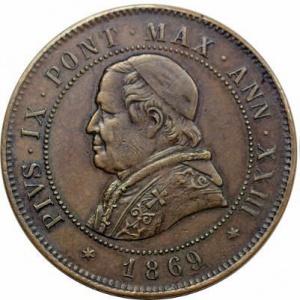 Аверс монеты Папская область, 4 сольдо, 1866-1869