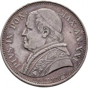 Аверс монеты Папская область, 2½ лиры, 1867