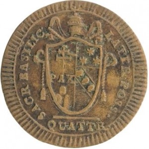 Аверс монеты Папская область, 1 кваттрино, 1801
