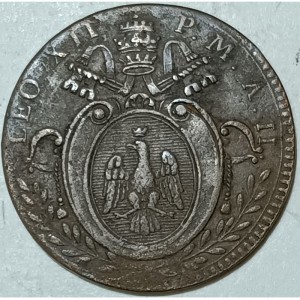 Аверс монеты Папская область, 1 кваттрино, 1824-1825