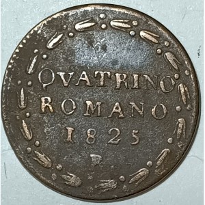 Реверс монеты Папская область, 1 кваттрино, 1824-1825