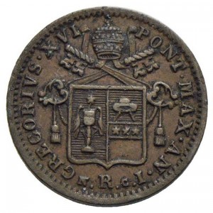 Аверс монеты Папская область, 1 кваттрино, 1831