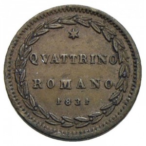 Реверс монеты Папская область, 1 кваттрино, 1831