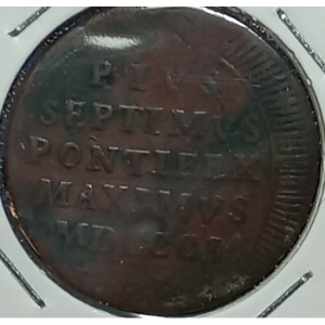 Реверс монеты Папская область, ½ байокко, 1801