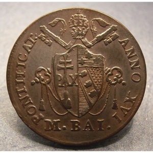 Аверс монеты Папская область, ½ байокко, 1816-1822