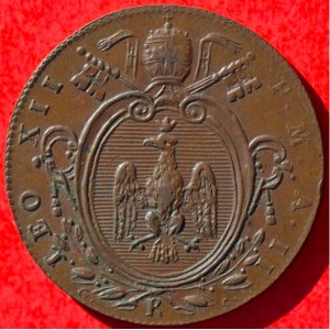 Аверс монеты Папская область, ½ байокко, 1825-1826