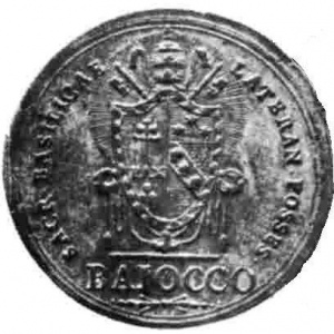 Аверс монеты Папская область, 1 байокко, 1801